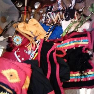 30 Indian dance items-clothing, leather bells etc